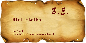 Biel Etelka névjegykártya